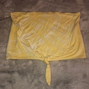tie dye yellow tube top